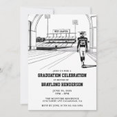 大学で行われるサッカー選手の卒業 招待状 (正面)