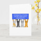 大学に得ることのお祝い カード (黄色い花)