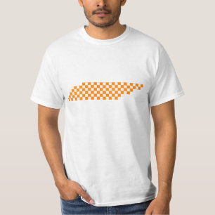 大学のオレンジおよび白いピクセルテネシー州 Tシャツ