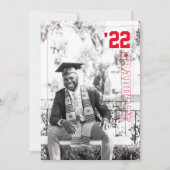 大学のスポーツをテーマにした写真２枚　卒業パーティー 招待状 (正面)