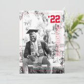 大学のスポーツをテーマにした写真2枚 卒業パーティー 招待状 (スタンド正面)