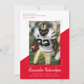 大学のスポーツをテーマにした写真２枚　卒業パーティー 招待状 (裏面)