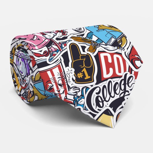 大学のダイナミックなアートアーバングラフィティパターン ネクタイ (ロール)