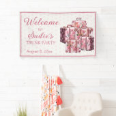 大学のトランクパーティーヴィンテージスーツケースへようこそ 横断幕 (インサイチュ)