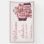 大学のトランクパーティーヴィンテージスーツケースへようこそ 横断幕 (縦)