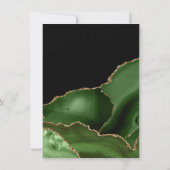 大学のトランクパーティー エレガントなグリーン ゴールド マーブル 招待状 (裏面)