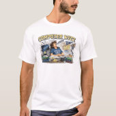 大学のドタバタ劇 "コンピューターの天才" Tシャツ (正面)