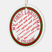 大学の初めてのクリスマスフォトフレームテンプレート セラミックオーナメント (左)