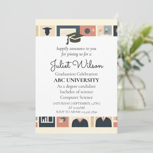 大学の卒業を支持する 招待状 (スタンド正面)