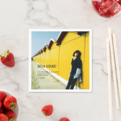 大学の卒業写真モダンブラック2014グラード スタンダードカクテルナプキン (インサイチュ)
