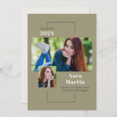 大学の卒業写真数々のセージ 招待状 (正面/裏面)