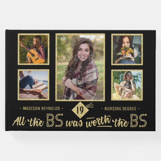 大学の卒業学士号の写真おもしろい ゲストブック (正面)