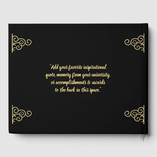 大学の卒業学士号の写真おもしろい ゲストブック (裏面)