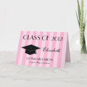 大学の卒業式グリーティングカード – ピンク カード (正面)