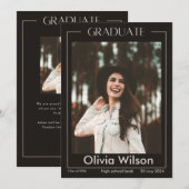 大学の卒業発表 案内状 (正面/裏面)