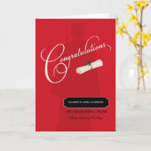 大学の卒業祝いの名前&学校 カード (黄色い花)