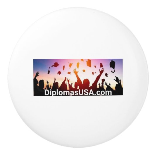 大学の卒業証書または高校の卒業証書 セラミックノブ (正面)