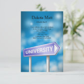 大学の道標の卒業パーティー招待状 招待状 (スタンド正面)