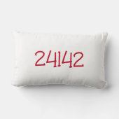 大学の郵便番号（赤）グレー（両面） ランバークッション (裏面)