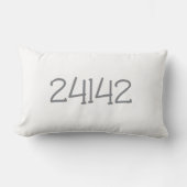 大学の郵便番号（赤）グレー（両面） ランバークッション (正面)