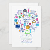 大学への旅立ちパーティー 招待状 (正面/裏面)