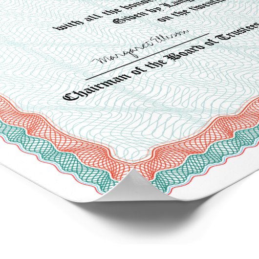 大学または大学の卒業証書のレプリカを授与 ポスター (角)