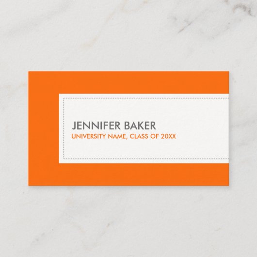 大学または大学生オレンジ コーリングカード (正面)