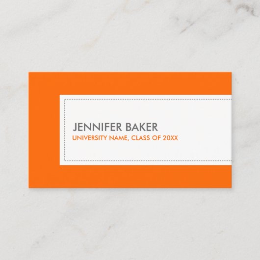 大学または大学生オレンジ コーリングカード (正面)