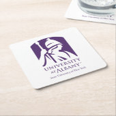 大学アットアルバニーアイコニックロゴ スクエアペーパーコースター (アングル)