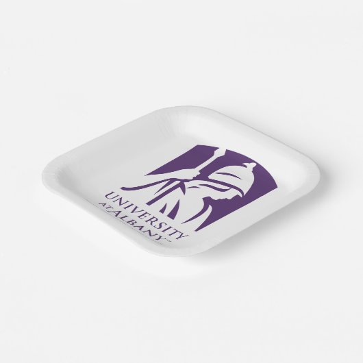 大学アットアルバニーアイコニックロゴ ペーパープレート (傾斜あり)