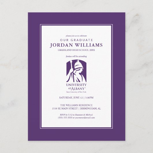 大学アットアルバニーアイコニックロゴ 案内ポストカード (正面)