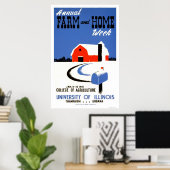 大学イリノイ農場1941 WPA ポスター (ホームオフィス)