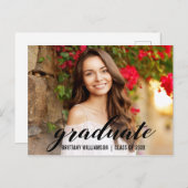 大学エレガントの卒業発表 インビテーションポストカード (正面/裏面)