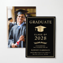 大学エレガント写真黒金ゴールド卒業