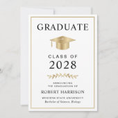 大学エレガント卒業パーティー 招待状 (正面)