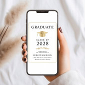 大学エレガント卒業パーティー 招待状