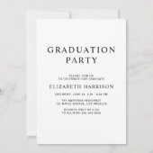 大学エレガント卒業パーティー 招待状 (裏面)