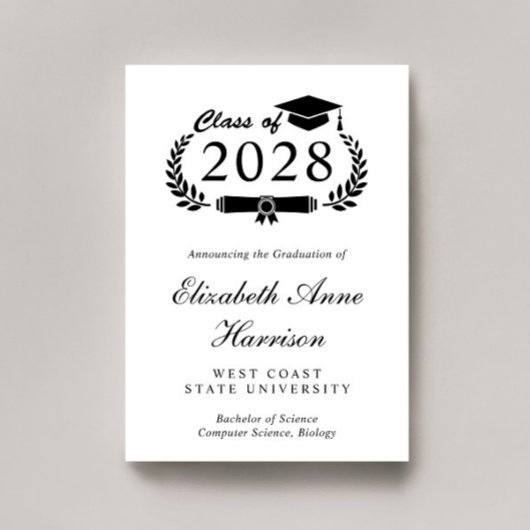 大学エレガント卒業証書 案内状