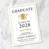 大学エレガント金ゴールド卒業 案内状