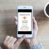 大学エレガント金ゴールド卒業 案内状