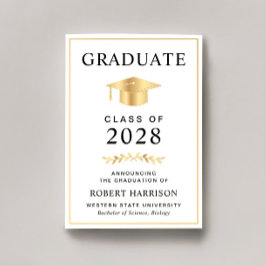 大学エレガント金ゴールド卒業 案内状