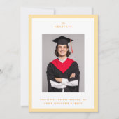 大学オレンジフレーム3写真卒業 案内状 (正面)