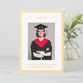 大学オレンジフレーム3写真卒業 案内状 (スタンド正面)