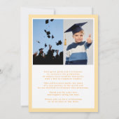 大学オレンジフレーム3写真卒業 案内状 (裏面)