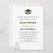 大学シンプル卒業スタイリッシュ開始 招待状 (正面)