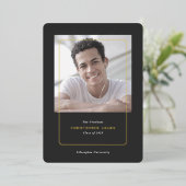 大学シンプル卒業発表の写真カード 箔シーズンカード (立ち正面)