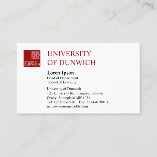 大学スタイル – マルーン 名刺 (正面)