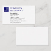 大学スタイル-深い海軍 名刺 (正面/裏面)