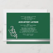 大学ストライプトリプルフォト卒業生招待状 招待状 (裏面)