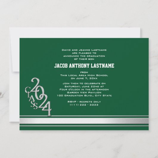 大学ストライプトリプルフォト卒業生招待状 招待状 (裏面)